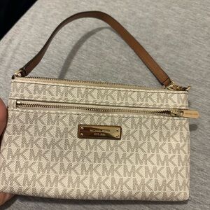 Michael Kors Cream Monogram Wristlet